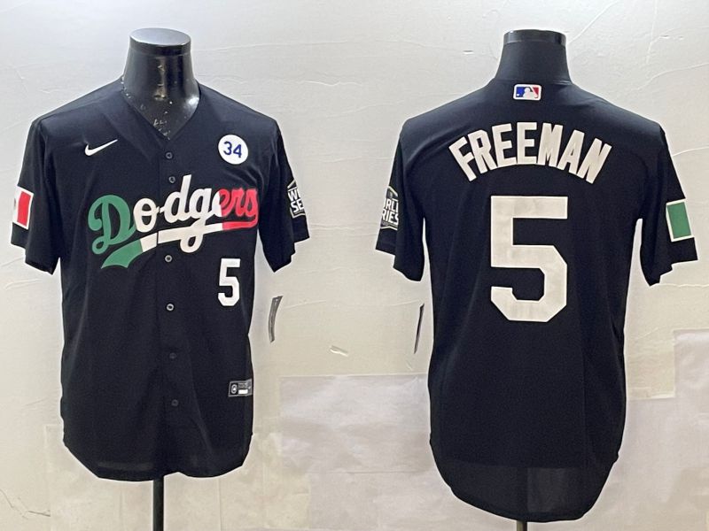 Men Los Angeles Dodgers #5 Freeman Black Fashion 2025 Nike MLB Jersey style 2->los angeles dodgers->MLB Jersey